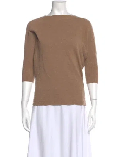 Pre-owned Max Mara Virgin Wool Bateau Neckline Sweater In Neutral