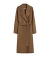 Max Mara Virgin Wool Belted Coat In Beige