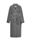 Max Mara Virgin Wool Belted Coat In Multi