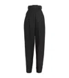 Max Mara Street Pleated Cotton Twill Tapered Pants In Black