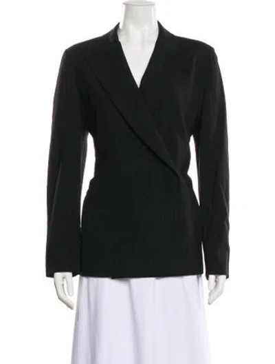 Pre-owned Max Mara Virgin Wool Blazer In Black