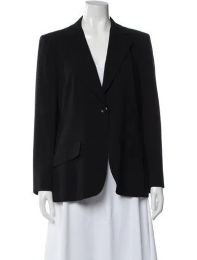 Pre-owned Max Mara Virgin Wool Blazer In Black
