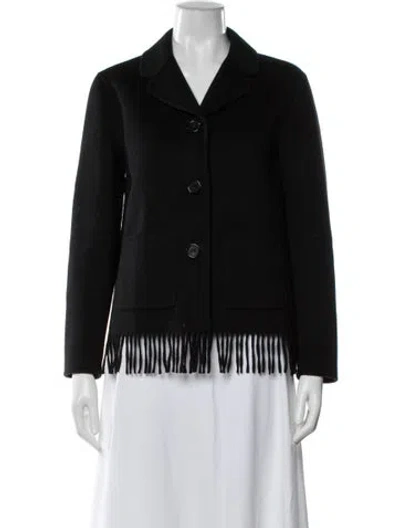 Pre-owned Max Mara Virgin Wool Blazer In Black