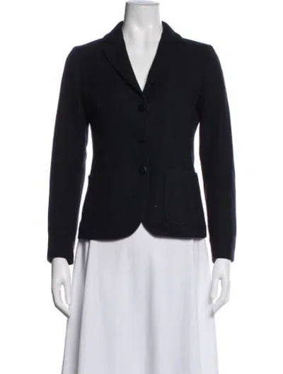 Pre-owned Max Mara Virgin Wool Blazer In Black/blue