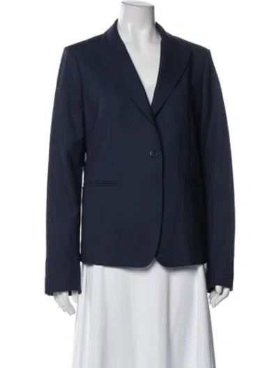 Pre-owned Max Mara Virgin Wool Blazer In Blue