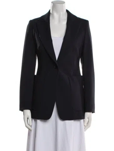 Pre-owned Max Mara Virgin Wool Blazer In Blue