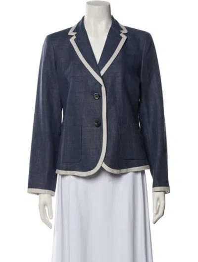 Pre-owned Max Mara Virgin Wool Blazer In Blue