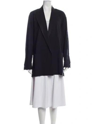 Pre-owned Max Mara Virgin Wool Blazer In Blue