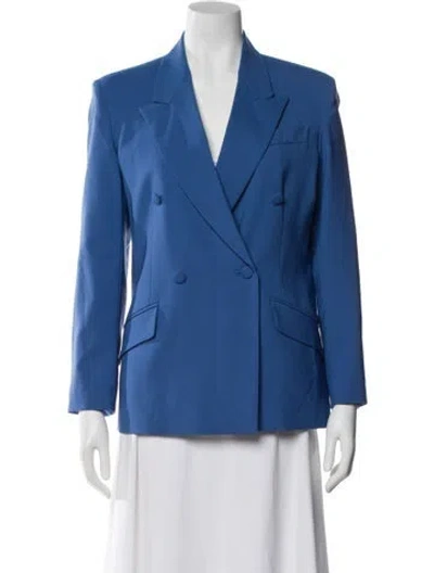 Pre-owned Max Mara Virgin Wool Blazer In Blue