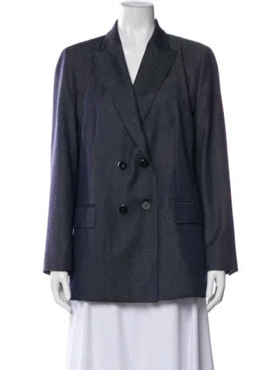 Pre-owned Max Mara Virgin Wool Blazer In Blue