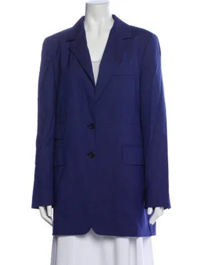 Pre-owned Max Mara Virgin Wool Blazer In Blue
