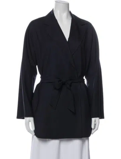 Pre-owned Max Mara Virgin Wool Blazer In Blue