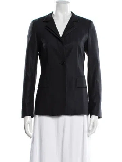 Pre-owned Max Mara Virgin Wool Blazer In Blue