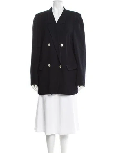 Pre-owned Max Mara Virgin Wool Blazer In Blue