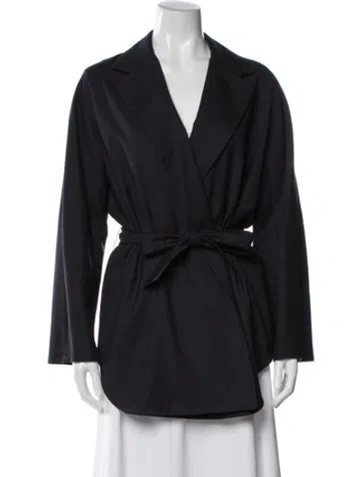 Pre-owned Max Mara Virgin Wool Blazer In Blue