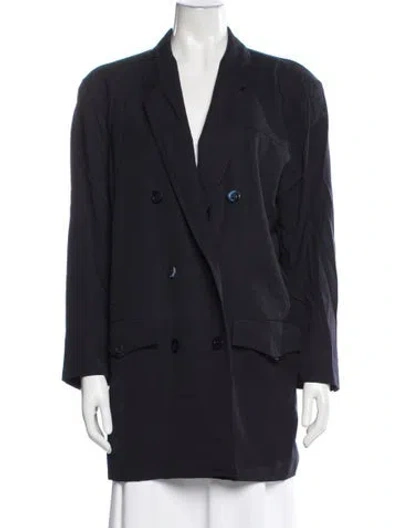 Pre-owned Max Mara Virgin Wool Blazer In Blue