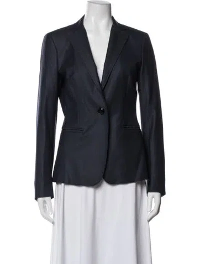 Pre-owned Max Mara Virgin Wool Blazer In Blue