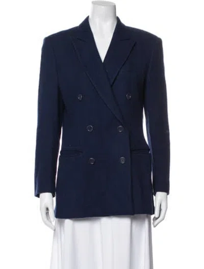 Pre-owned Max Mara Virgin Wool Blazer In Blue
