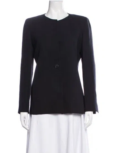 Pre-owned Max Mara Virgin Wool Blazer In Blue