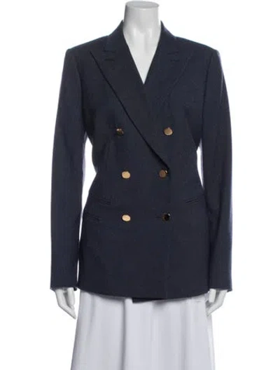 Pre-owned Max Mara Virgin Wool Blazer In Blue
