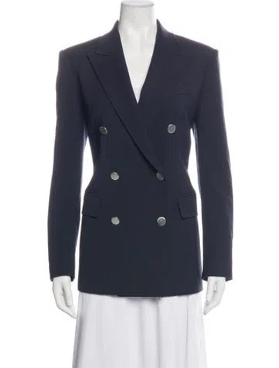 Pre-owned Max Mara Virgin Wool Blazer In Blue