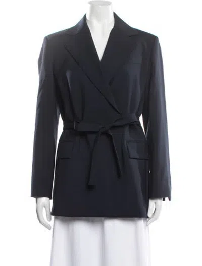 Pre-owned Max Mara Virgin Wool Blazer In Blue