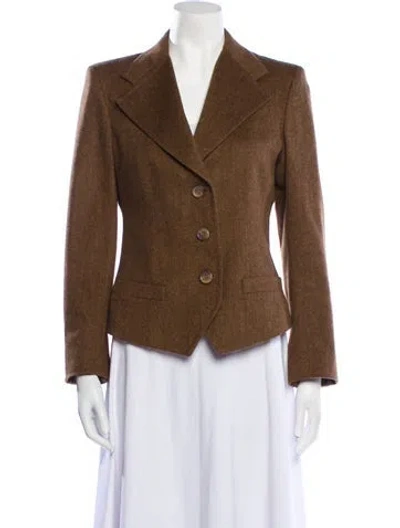 Pre-owned Max Mara Virgin Wool Blazer In Brown