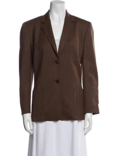 Pre-owned Max Mara Virgin Wool Blazer In Brown