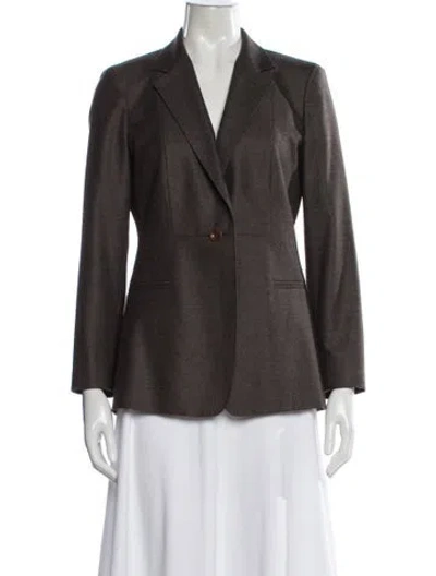 Pre-owned Max Mara Virgin Wool Blazer In Brown