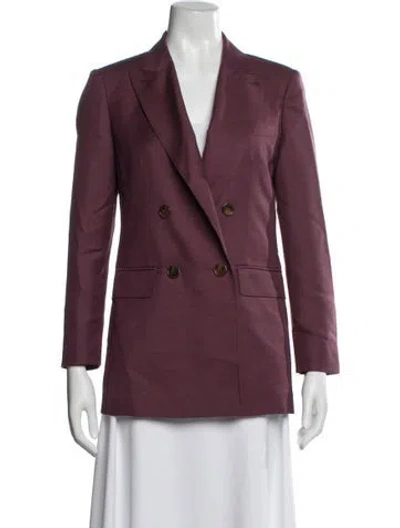 Pre-owned Max Mara Virgin Wool Blazer In Burgundy
