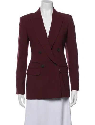 Pre-owned Max Mara Virgin Wool Blazer In Burgundy