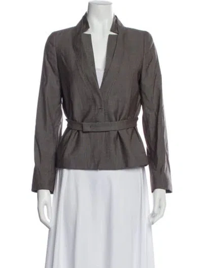 Pre-owned Max Mara Virgin Wool Blazer In Gray
