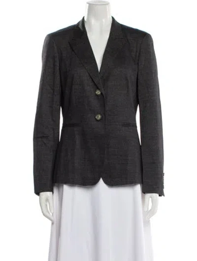 Pre-owned Max Mara Virgin Wool Blazer In Gray