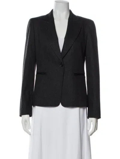 Pre-owned Max Mara Virgin Wool Blazer In Gray