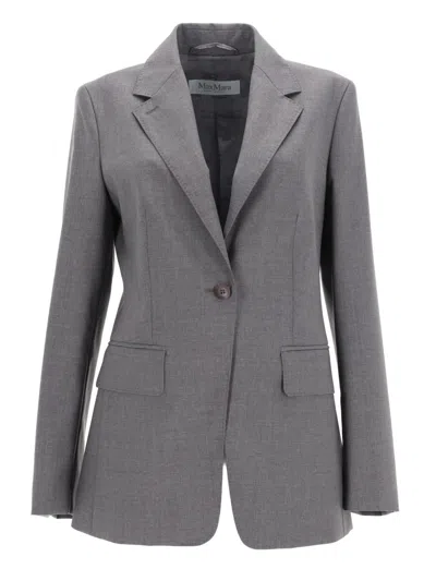Max Mara Virgin Wool Blazer In Gray