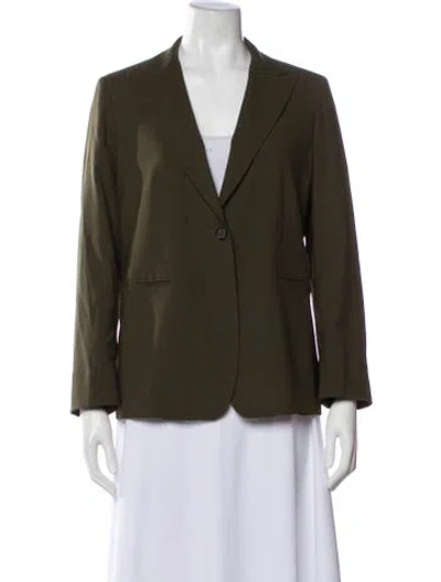 Pre-owned Max Mara Virgin Wool Blazer In Green