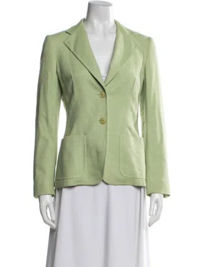 Pre-owned Max Mara Virgin Wool Blazer In Green