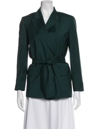 Pre-owned Max Mara Virgin Wool Blazer In Green