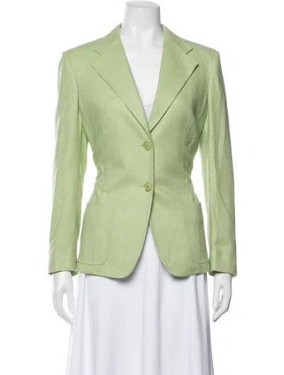 Pre-owned Max Mara Virgin Wool Blazer In Green