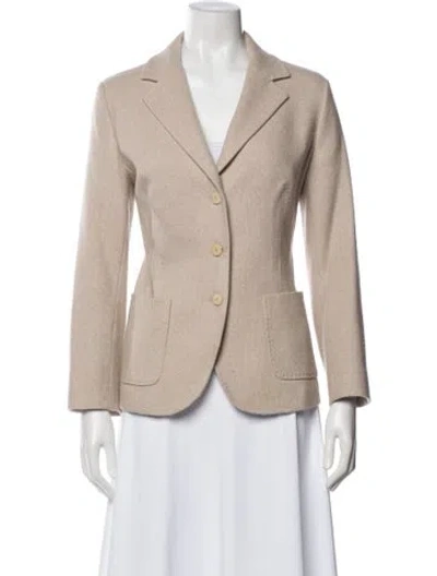 Pre-owned Max Mara Virgin Wool Blazer In Neutral