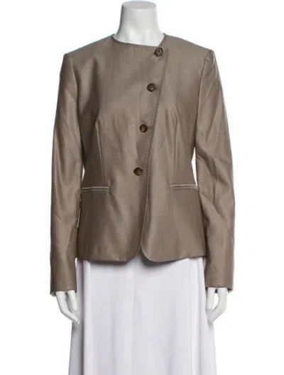 Pre-owned Max Mara Virgin Wool Blazer In Neutral