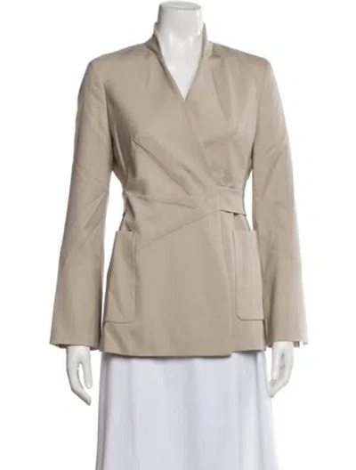 Pre-owned Max Mara Virgin Wool Blazer In Neutral
