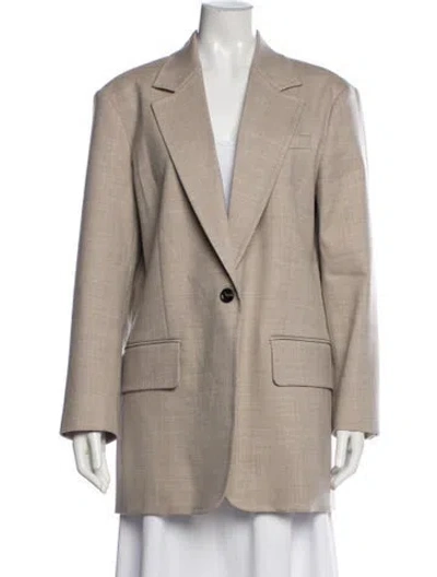 Pre-owned Max Mara Virgin Wool Blazer In Neutral