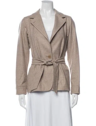 Pre-owned Max Mara Virgin Wool Blazer In Neutrals