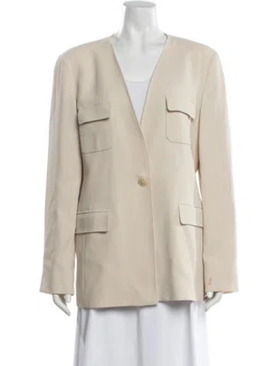 Pre-owned Max Mara Virgin Wool Blazer In Neutrals