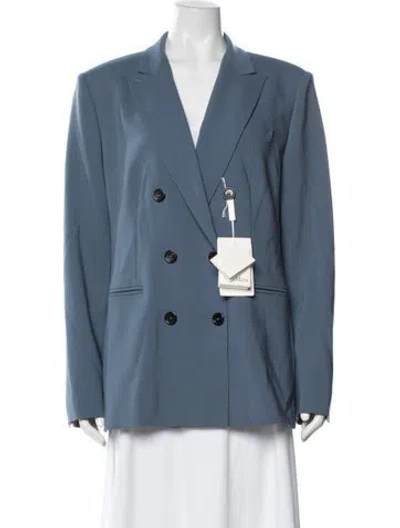 Pre-owned Max Mara Virgin Wool Blazer W/ Tags In Blue