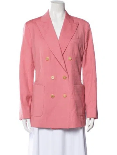 Pre-owned Max Mara Virgin Wool Blazer W/ Tags In Pink
