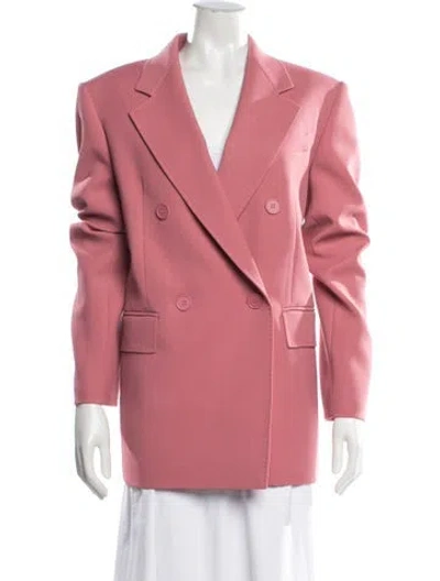 Pre-owned Max Mara Virgin Wool Blazer W/ Tags In Pink
