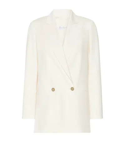 Max Mara Virgin Wool Blazer In White