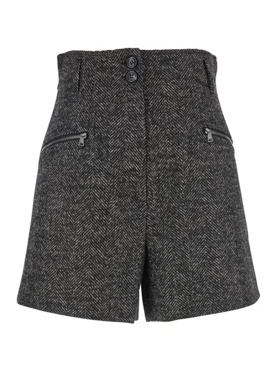 Max Mara Virgin Wool Blend Bermudas In Animal Print